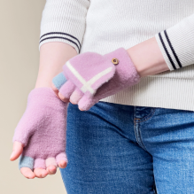 Women's / children's winter telephone gloves - pink