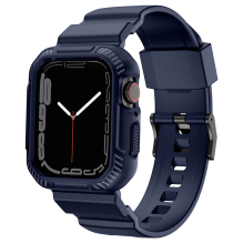 Kingxbar CYF106 2in1 armored case for Apple Watch SE, 9, 8, 7, 6, 5, 4, 3, 2, 1 (41, 40, 38 mm) with strap blue