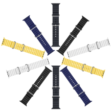 Dux Ducis Strap Watch Strap 9 / 8 / 7 / 6 / 5 / 4 / 3 / 2 / SE (41 / 40 / 38mm) Silicone Band Bracelet Yellow (OceanWave