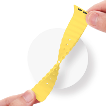 Dux Ducis Strap Watch Strap 9 / 8 / 7 / 6 / 5 / 4 / 3 / 2 / SE (41 / 40 / 38mm) Silicone Band Bracelet Yellow (OceanWave