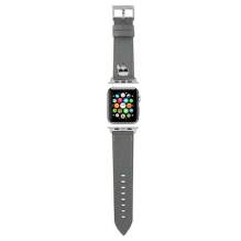 Karl Lagerfeld KLAWLOKHG Apple Watch Strap 42 / 44 / 45mm silver / silver strap Saffiano Karl Heads