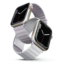 Uniq Revix dirželis, skirtas Apple Watch 1 / 2 / 3 / 4 / 5 / 6 / 7 / 8 / SE / SE2 38 / 40 / 41 mm - alyvinė ir balta