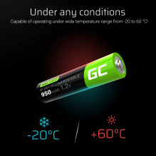 Green Cell įkraunamos baterijos 4x AAA HR03 950mAh