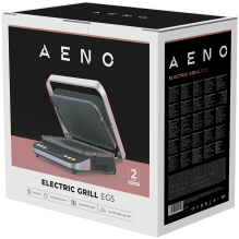 AENO 'Electric Grill EG5: 2000W, 2 heating modes - Lower Grill, Both Grills, 6 preset programs, Defrost, Max opening an