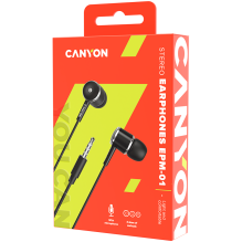 CANYON headphones EPM-01 Mic 1.2m Black