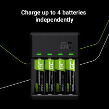 Green Cell GC VitalCharger Ni-MH AA ir AAA baterijų įkroviklis su Micro USB ir USB-C prievadu