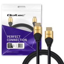 Qoltec 50356 HDMI v2.1 Cable Ultra high speed 8K , 60Hz , 28AWG , GOLD , 3m