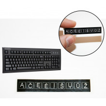 Lipdukai klaviatūrai su lietuviškomis raidėmis, juoda spalva LT