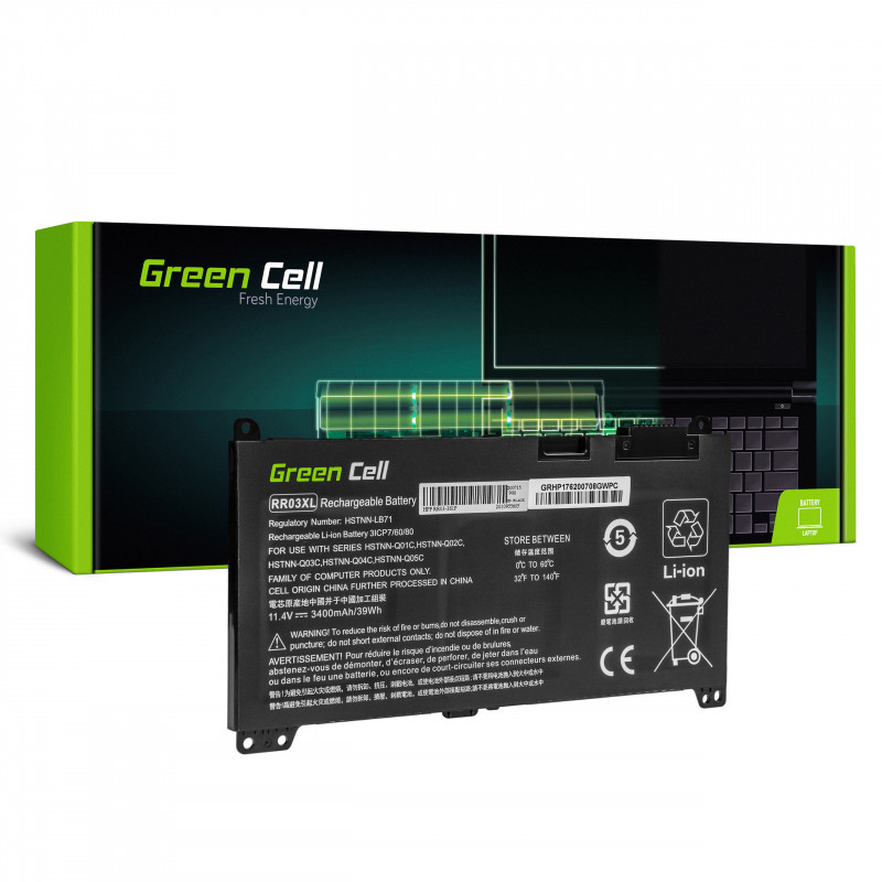 Žalios spalvos elementas RR03XL, skirtas HP ProBook 430 G4 G5 440 G4 G5 450 G4 G5 455 G4 G5 470 G4 G5