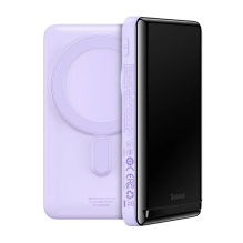 Baseus Magnetic Bracket Wireless Fast Charge Power Bank 10000mAh 20W Purple（With Xiaobai series fast charging Cable Type