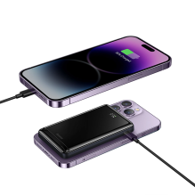 Baseus Magnetic Bracket Wireless Fast Charge Power Bank 10000mAh 20W Purple（With Xiaobai series fast charging Cable Type