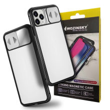 Wozinsky Magnetic Cam Slider Case Magnetic Case 360 Full Cover Glass Screen Camera Protector for Huawei P40 Lite 5G Blac