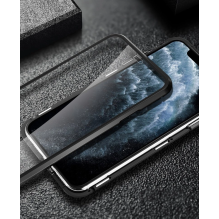 Wozinsky Magnetic Cam Slider Case Magnetic Case 360 Full Cover Glass Screen Camera Protector for Huawei P40 Lite 5G Blac