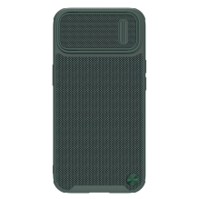 PO GRĄŽINIMO Nillkin Textured S Case iPhone 14 šarvuotas dangtelis su žalios spalvos fotoaparato dangteliu