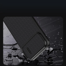 PO GRĄŽINIMO Nillkin Textured S Case iPhone 14 šarvuotas dangtelis su žalios spalvos fotoaparato dangteliu