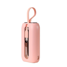 Joyroom mini powerbank 10000mAh Colorful Series 22.5W with 2 built-in USB C and Lightning cables pink (JR-L012)