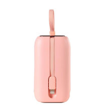 Joyroom mini powerbank 10000mAh Colorful Series 22.5W with 2 built-in USB C and Lightning cables pink (JR-L012)