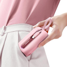 Joyroom mini powerbank 10000mAh Colorful Series 22.5W with 2 built-in USB C and Lightning cables pink (JR-L012)