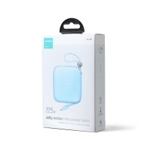 Joyroom Powerbank 10000mAh Jelly Series 22,5W su įmontuotu Lightning kabeliu mėlynas (JR-L003)