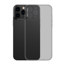 Baseus Frosted Glass Case Cover for iPhone 13 Pro Hard Cover with Gel Frame black (ARWS001001)