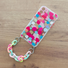 Color Chain Case gelio lankstus elastingas dėklo dangtelis su grandinės pakabuku iPhone 13 mini multicolor (1)