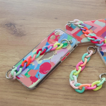 Color Chain Case gel flexible elastic case cover with a chain pendant for iPhone 13 mini multicolour (1)