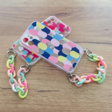 Color Chain Case gel flexible elastic case cover with a chain pendant for iPhone 13 mini multicolour (1)