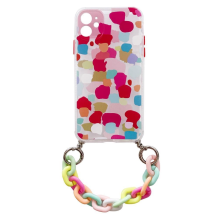 Color Chain Case gel flexible elastic case cover with a chain pendant for iPhone 13 mini multicolour (2)