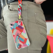 Color Chain Case gel flexible elastic case cover with a chain pendant for iPhone 13 mini multicolour (2)