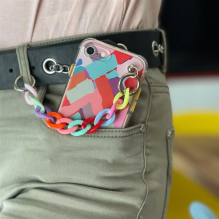 Color Chain Case gelio lankstus elastingas dėklo dangtelis su grandinės pakabuku, skirtas iPhone 13 Pro Max įvairiaspalv