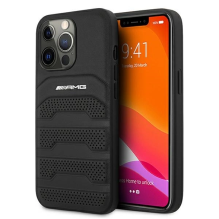 AMG AMHCP13XGSEBK iPhone 13 Pro Max 6,7 col. czarny / juodas kietas dėklas, odinis įspaudas