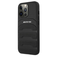 AMG AMHCP13XGSEBK iPhone 13 Pro Max 6,7&quot; czarny / black hardcase Leather Debossed Lines