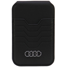 Audi Leather Wallet Card MagSafe magnetic with stand - black