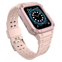 Protect Strap Band Band with Case for Apple Watch 7 / SE (41 / 40 / 38mm) Case Armored Watch Cover Pink