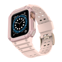 Protect Strap Band Band with Case for Apple Watch 7 / SE (41 / 40 / 38mm) Case Armored Watch Cover Pink