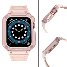 Protect Strap Band Band with Case for Apple Watch 7 / SE (41 / 40 / 38mm) Case Armored Watch Cover Pink