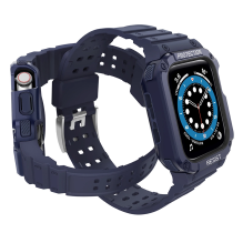 Protect Strap Band Band with Case for Apple Watch 7 / SE (41 / 40 / 38mm) Case Armored Watch Cover Blue