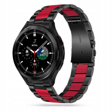 Tech-Protect nerūdijančio plieno apyrankė, skirta Samsung Galaxy Watch 4 / 5 / 5 Pro / 6 / 7 / FE - juoda ir raudona