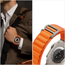 Tech-Protect Nylon Pro Strap for Apple Watch 4 / 5 / 6 / 7 / 8 / 9 / SE / Ultra 1 / 2 (42 / 44 / 45 / 49 mm) - Orange