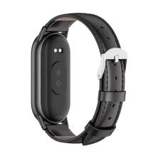 Tech-Protect Leatherfit dirželis, skirtas Xiaomi Smart Band 8/8 NFC - juodas