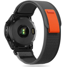 Tech-Protect nailoninis dirželis, skirtas Garmin Fenix ​​3 / 5X / 3HR / 5X Plus / 6X / 6X Pro / 7X - juoda ir oranžinė