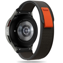 Tech-Protect nailoninis dirželis, skirtas Samsung Galaxy Watch 4 / 5 / 5 Pro / 6 / 7 / FE - juoda ir oranžinė