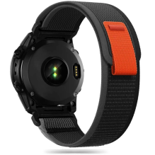 Tech-Protect nailoninis dirželis, skirtas Garmin Fenix ​​5 / 6 / 6 Pro / 7 - juodas / oranžinis