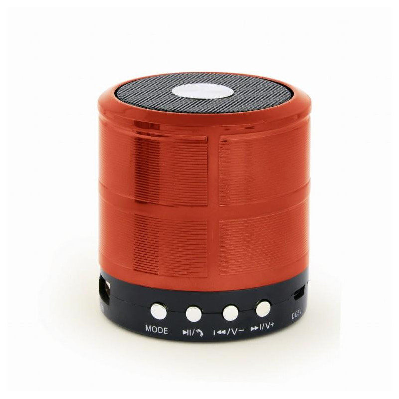 Nešiojamas garsiakalbis GEMBIRD raudonas nešiojamas / belaidis 1 x Micro USB 1 x stereo lizdas 3,5 mm 1 x MicroSD kortel