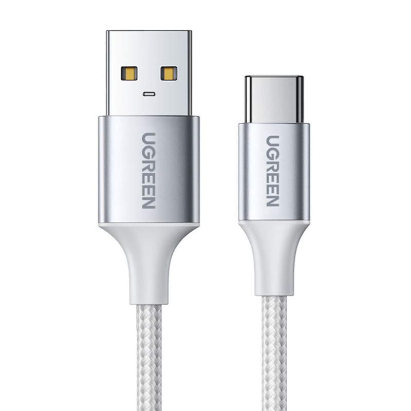 Ugreen USB-A 2.0 to USB-C Cable Nickel Plating Aluminum Braid 1m White