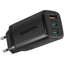 Axagon GaN sieninis įkroviklis 240V / 3x prievadas (USB + du USB-C), PD3.0/ QC4+/ PPS/ Apple. 65W bendra galia.