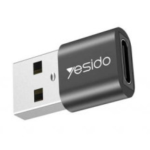 yesido GS09 mini aliuminio lydinio USB tipo C U-disko kortelių skaitytuvas pelė konvertuoti OTG adapteris juodas