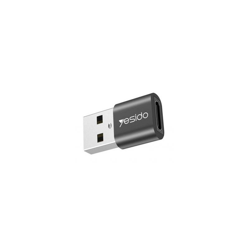 yesido GS09 mini aliuminio lydinio USB tipo C U-disko kortelių skaitytuvas pelė konvertuoti OTG adapteris juodas