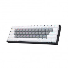 white and grey mechanical keyboard