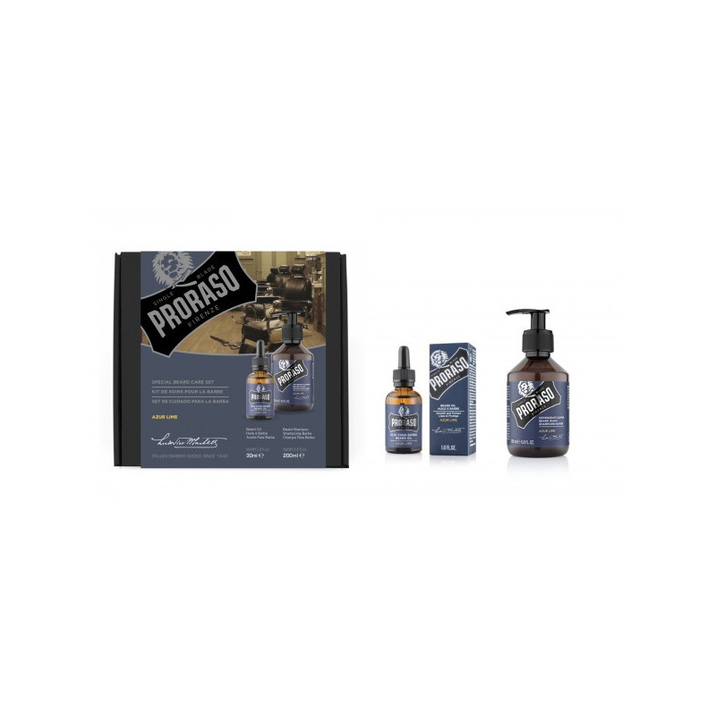 Duo Pack Azur Lime Beard Oil & Shampoo Beard care set, 1pc